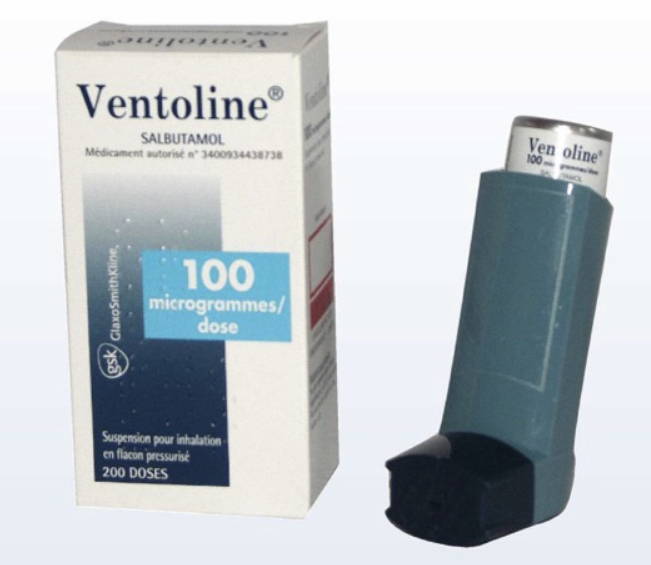 Emballage et inhalateur de Ventoline